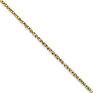 1.65mm 10k Yellow Gold Solid Spiga Chain Necklace, 18 Inch